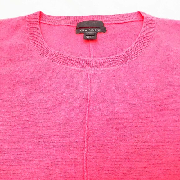 J. Crew Womens 100% Italian Cashmere Crew Neck Batwing Sweater Vivid Pink XL - Picture 8 of 10